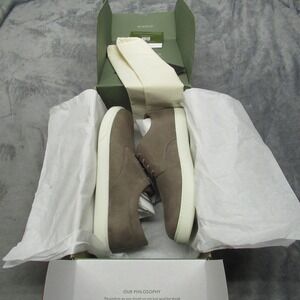 Nisolo Mens Shoes 11.5 Grey Leather Suede Diego Everyday Sneaker Casual $145 NEW